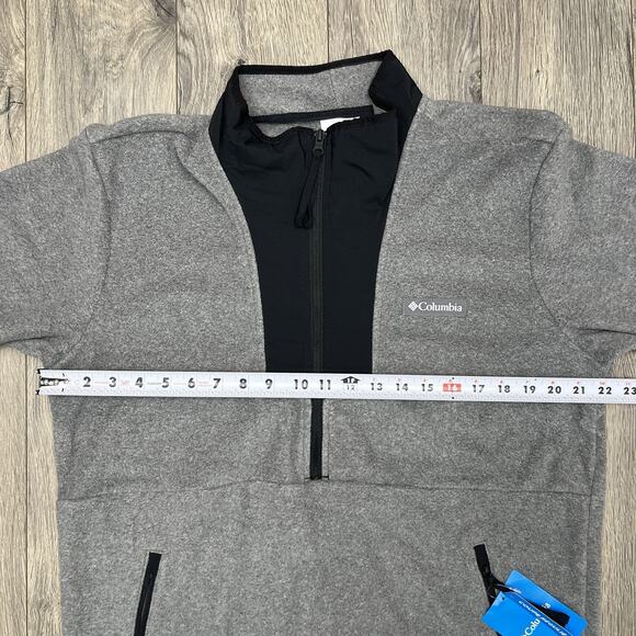 Columbia 1/2 Fleece Sweater Size Medium Mens Grey Sequoia Grove $60 - Picture 4 of 13